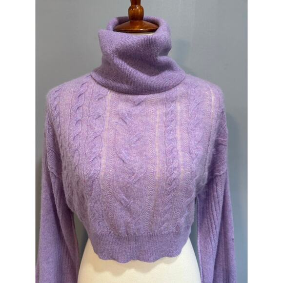 Free People Riviera Cashmere Turtleneck Cropped Oversized Sweater, size xs - Picture 6 of 13